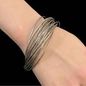 Pale Gold Tone Intertwined Bangle Bracelets 2.5 Inch Diameter